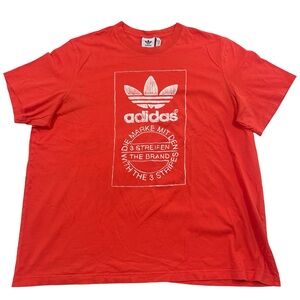Adidas The 3 Stripes Size 2XL Orange Tee (Retail $30)